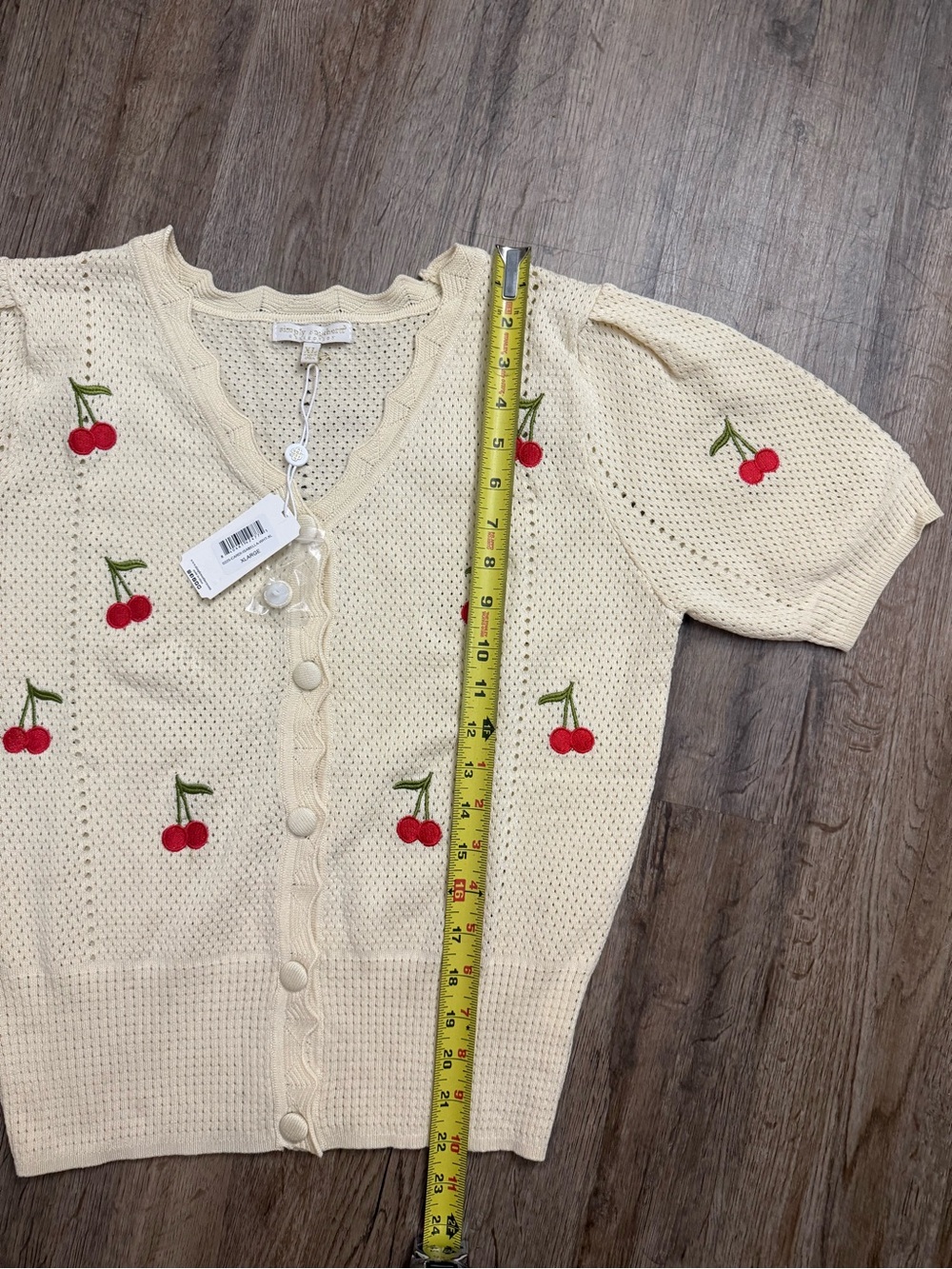 Simply Southern • Short Sleeve Crochet Cherry Cardigan - Picture 6 of 12